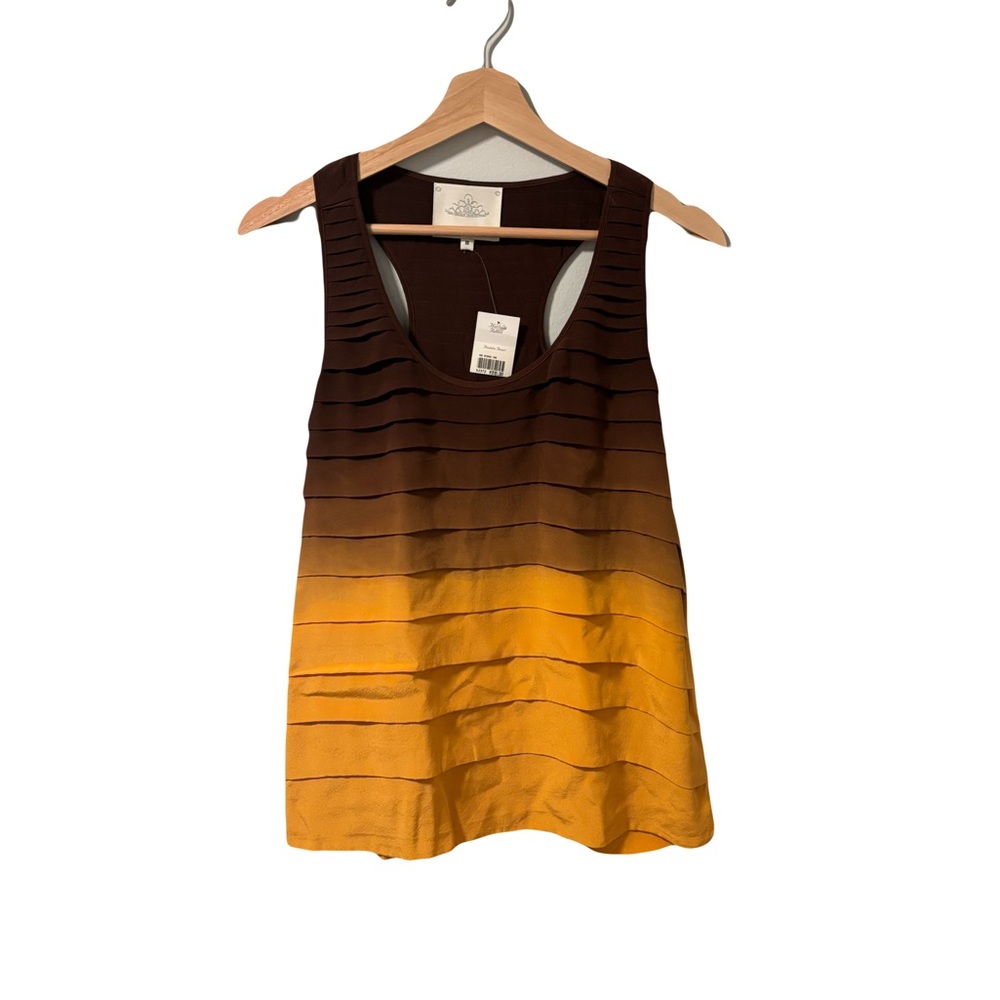 Madison Marcus Brown and Yellow Ombre Sleeveless Top medium NWT